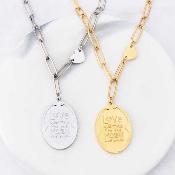 chains 316l stainless steel letters ellipse pendant geometry charm thick chain choker necklace for women fashion fine jewelry san751, Silver
chains 316l stainless steel letters ellipse pendant geometry charm thick chain choker necklace for women fashion fine jewelry san751, Silver