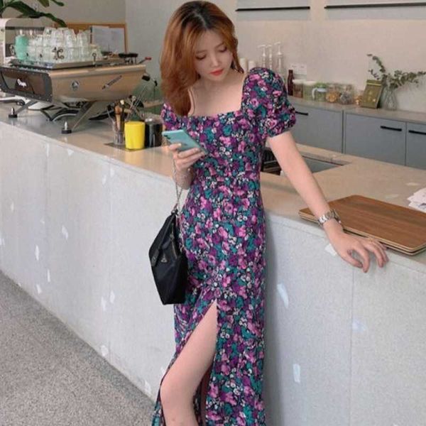 summer dres korean chic elegant square collar puff sleeve maxi vestidos 210531, Black;gray
summer dres korean chic elegant square collar puff sleeve maxi vestidos 210531, Black;gray