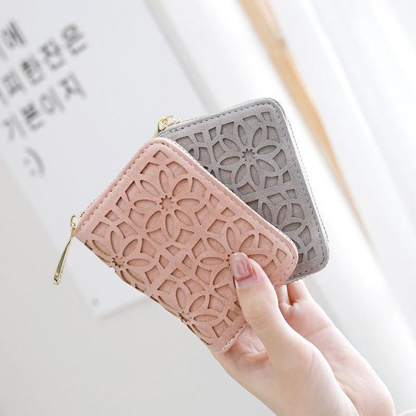 card holders women hollow holder zipper frosted leather bag mini versatile coin purse simple passport cover cards wallet, Brown;gray
card holders women hollow holder zipper frosted leather bag mini versatile coin purse simple passport cover cards wallet, Brown;gray