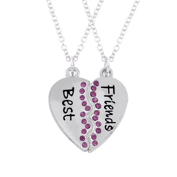 pendant necklaces 2 pcs set fashion friend necklace heart shape letter bff inlaid purple rhinestone lady charm jewelry gift, Silver
pendant necklaces 2 pcs set fashion friend necklace heart shape letter bff inlaid purple rhinestone lady charm jewelry gift, Silver