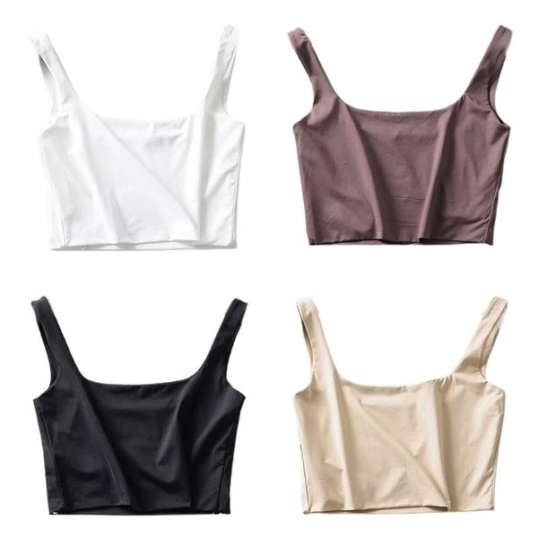 women's tanks & camis women summer sleeveless wide strap crop tank square neck double layer slim vest solid color basic streetwear, White
women's tanks & camis women summer sleeveless wide strap crop tank square neck double layer slim vest solid color basic streetwear, White