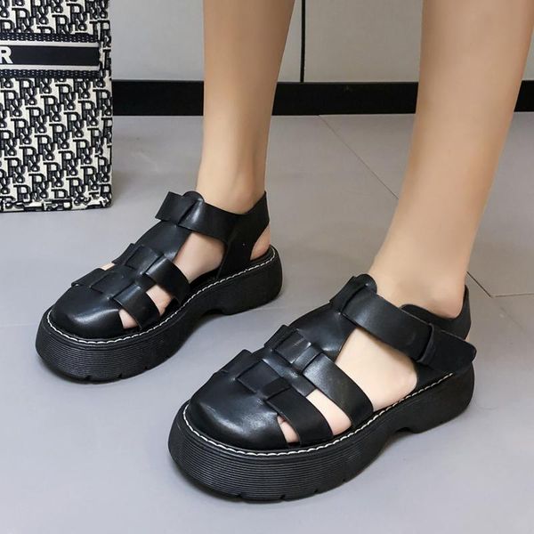 sandals rimocy women's pu leather summer vogue hollow out beach shoes woman comfortable flat platform rome sandalias, Black
sandals rimocy women's pu leather summer vogue hollow out beach shoes woman comfortable flat platform rome sandalias, Black