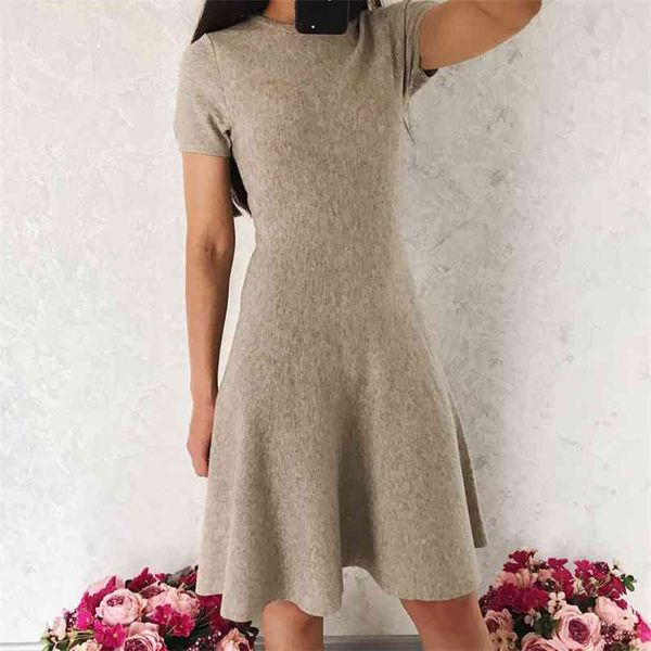 women dress knitted sweater and solid color casual round neck short sleeve 210430, Black;gray
women dress knitted sweater and solid color casual round neck short sleeve 210430, Black;gray