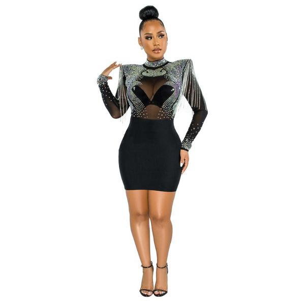 casual dresses elegant women spring autumn 2021 recommend style long sleeve holiday evening party and club dress, Black;gray
casual dresses elegant women spring autumn 2021 recommend style long sleeve holiday evening party and club dress, Black;gray