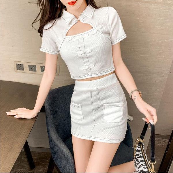 casual dresses women white short cheongsam set women's 2021 summer skirt two piece vestido de mujer femme robe, Black;gray
casual dresses women white short cheongsam set women's 2021 summer skirt two piece vestido de mujer femme robe, Black;gray