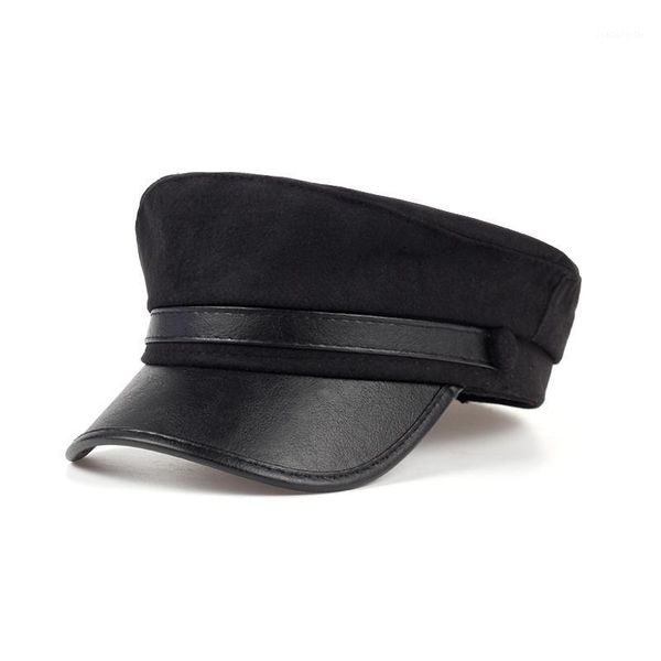 berets est black/dark grey leather visor military caps for man woman students navy flat fitted hats, Blue;gray
berets est black/dark grey leather visor military caps for man woman students navy flat fitted hats, Blue;gray