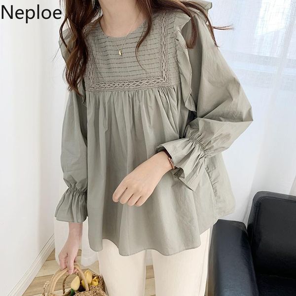neploe vintage women pleated blouses hollow out ruffle shirts loose long sleeve patchwork blusas female white elegant 210422
neploe vintage women pleated blouses hollow out ruffle shirts loose long sleeve patchwork blusas female white elegant 210422