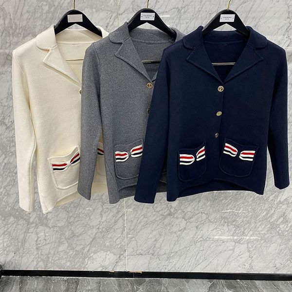 21 autumn tb red white blue bow stripe lapel suit cardigan coat female, White;black
21 autumn tb red white blue bow stripe lapel suit cardigan coat female, White;black