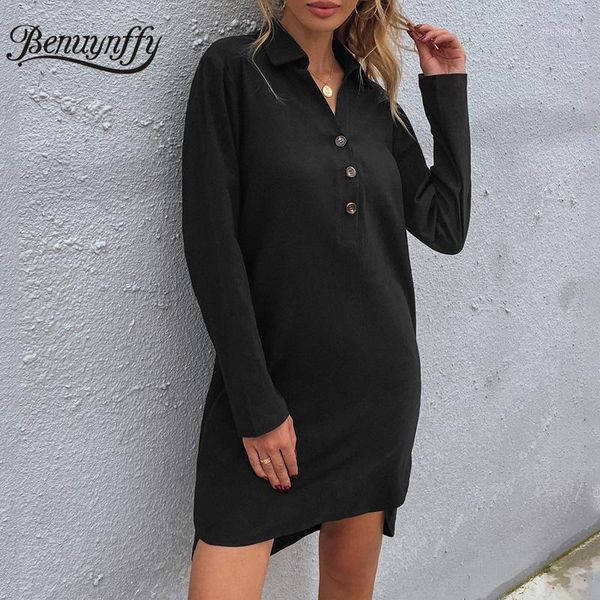 casual dresses benuynffy turn-down collar button front black shirt dress women long sleeve autumn straight mini without belt, Black;gray
casual dresses benuynffy turn-down collar button front black shirt dress women long sleeve autumn straight mini without belt, Black;gray