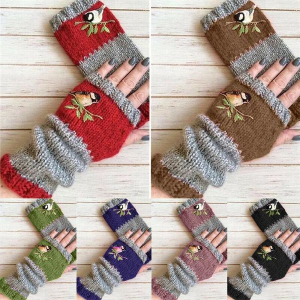 five fingers gloves fashion warm stitching embroidered women fingerless knitted nov99, Blue;gray
five fingers gloves fashion warm stitching embroidered women fingerless knitted nov99, Blue;gray