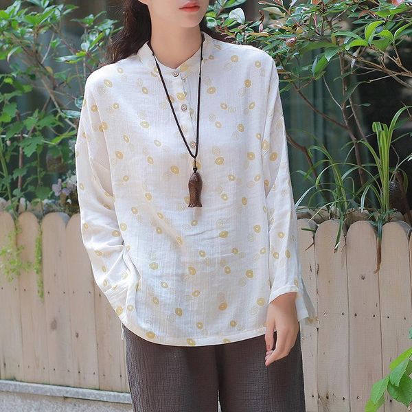 women's blouses & shirts origoods dot print shirt blouse women long sleeve autumn casual plus size kawaii cute cotton linen c189, White
women's blouses & shirts origoods dot print shirt blouse women long sleeve autumn casual plus size kawaii cute cotton linen c189, White