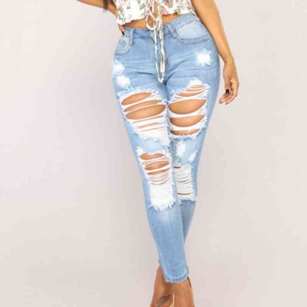 female high waist ripped jeans for womens fashion high waist torns solid skinny jeans long pants stright trousers, Blue
female high waist ripped jeans for womens fashion high waist torns solid skinny jeans long pants stright trousers, Blue