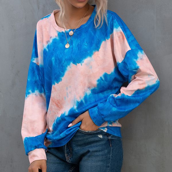 autumn and winter tie dyed printed women's home clothes long sleeve leisure large women's blouse, White
autumn and winter tie dyed printed women's home clothes long sleeve leisure large women's blouse, White