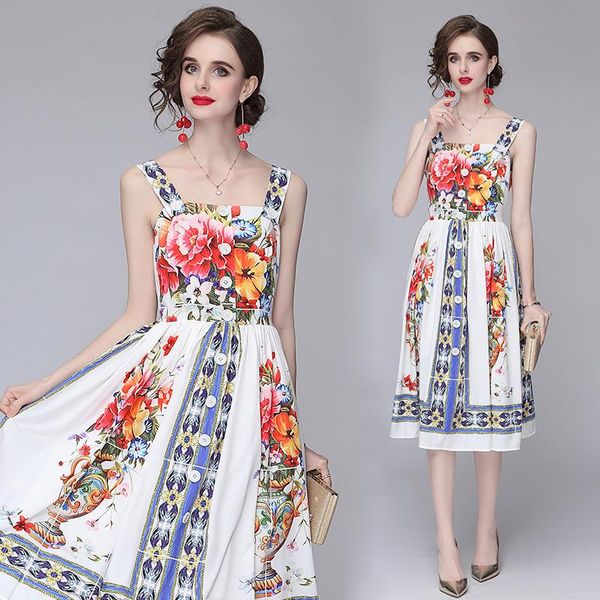 casual dresses fashion square neck floral print high waist slim mid length sling for women clohtes, Black;gray
casual dresses fashion square neck floral print high waist slim mid length sling for women clohtes, Black;gray