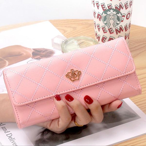 wallets 2021 pu women's wallet long 3 fold korean hand clutch phone bag buckle linger crown multiple card position holder, Red;black
wallets 2021 pu women's wallet long 3 fold korean hand clutch phone bag buckle linger crown multiple card position holder, Red;black