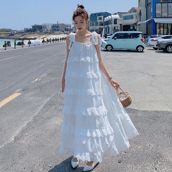 dress bohemian cake layer women holiday beach straps ruffles tiered white long cotton vestido largo, Black;gray
dress bohemian cake layer women holiday beach straps ruffles tiered white long cotton vestido largo, Black;gray