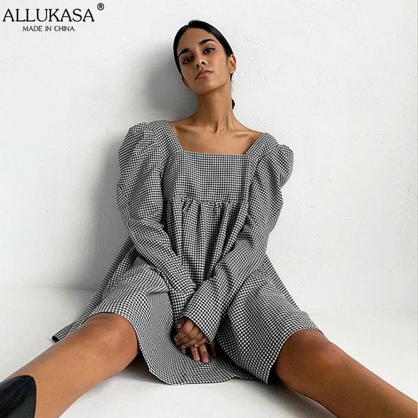 casual dresses allukasa black white plaid female autumn mini dress puff sleeve ladies elegant vintage square neck a line women's, Black;gray
casual dresses allukasa black white plaid female autumn mini dress puff sleeve ladies elegant vintage square neck a line women's, Black;gray