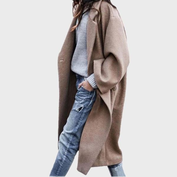 women's wool & blends women fashion autumn loose woolen jacket coat vintage long sleeve single breasted female outerwear chic overcoat, Black
women's wool & blends women fashion autumn loose woolen jacket coat vintage long sleeve single breasted female outerwear chic overcoat, Black