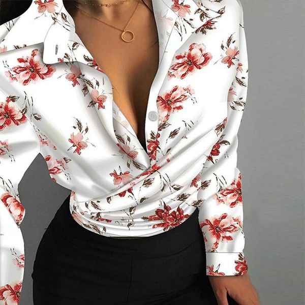 women's blouses & shirts 2021 spring elegant turn-down collar lady shirt casual long sleeve blouse autumn fashion letter print women bl, White
women's blouses & shirts 2021 spring elegant turn-down collar lady shirt casual long sleeve blouse autumn fashion letter print women bl, White