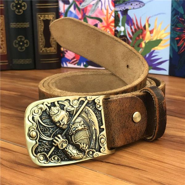 solid brass monkey belt buckle yellow leather ceinture men's cowboy jeans male strap wide belts for men mbt0594, Black;brown
solid brass monkey belt buckle yellow leather ceinture men's cowboy jeans male strap wide belts for men mbt0594, Black;brown