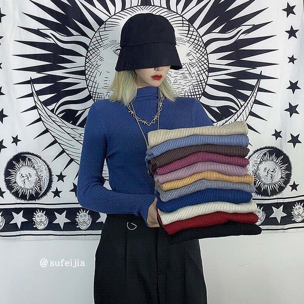 women's sweaters womens knit sweaters for women sweater oversize long sleeve punk turtleneck women roll collar turtleneck ladies k169, White;black
women's sweaters womens knit sweaters for women sweater oversize long sleeve punk turtleneck women roll collar turtleneck ladies k169, White;black