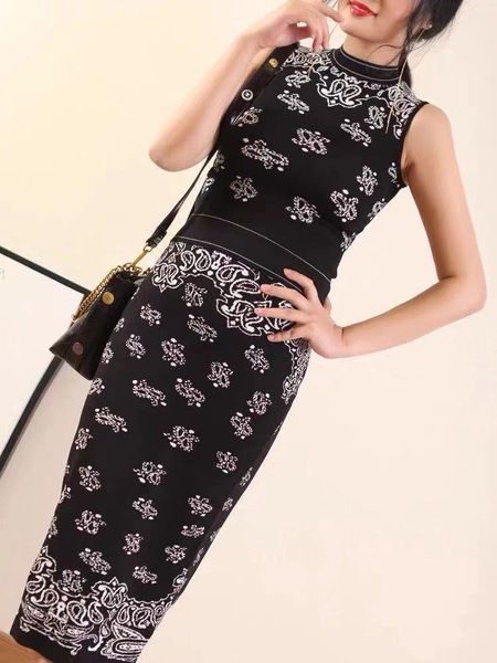 two piece dress black knitted jacquard bandage suit celebrity designer elegant women evening party vintage lz8z, White
two piece dress black knitted jacquard bandage suit celebrity designer elegant women evening party vintage lz8z, White