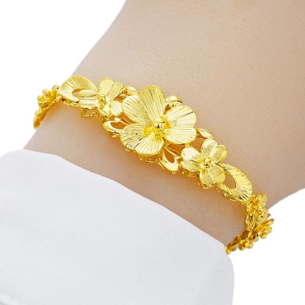 link, chain elegant golden jewelry 24ct 24k gold ladies cuff bracelets for women wedding birthday party gifts accessories, Black
link, chain elegant golden jewelry 24ct 24k gold ladies cuff bracelets for women wedding birthday party gifts accessories, Black