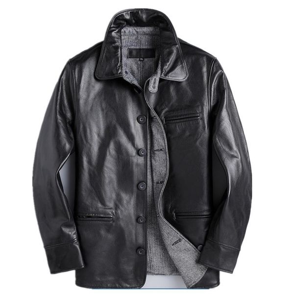men's leather & faux winter autumn dress suit coat real jacket plus size streetwear fit genuine cowhide mens trench coats brand, Black
men's leather & faux winter autumn dress suit coat real jacket plus size streetwear fit genuine cowhide mens trench coats brand, Black