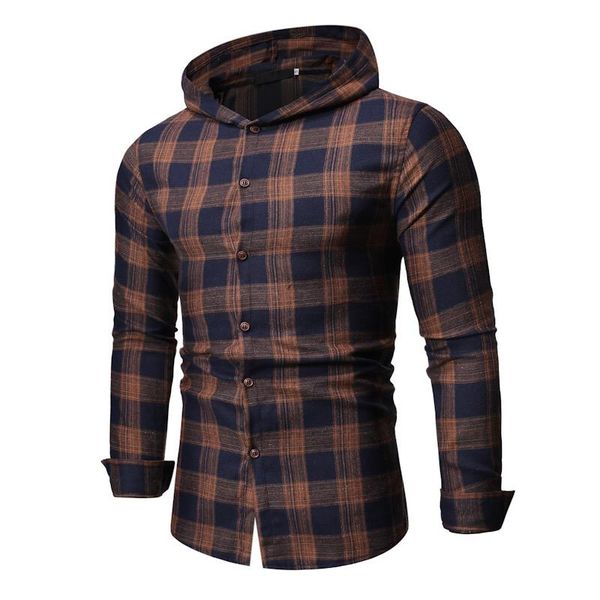 men's casual shirts autumn and winter fashion plaid trendy hooded long-sleeved shirt european american style for camping, White;black
men's casual shirts autumn and winter fashion plaid trendy hooded long-sleeved shirt european american style for camping, White;black