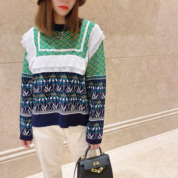 women's sweaters korean fashion jumper women 2021 winter vintage geometic patchwork long sleeve knitted wool sweater pullover knitwear, White;black
women's sweaters korean fashion jumper women 2021 winter vintage geometic patchwork long sleeve knitted wool sweater pullover knitwear, White;black