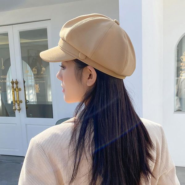 berets fashion pu hat patchwork cool false hair lady service octagonal women leisure visors cap, Blue;gray
berets fashion pu hat patchwork cool false hair lady service octagonal women leisure visors cap, Blue;gray