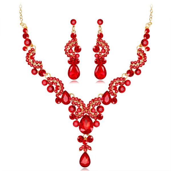 earrings & necklace cross-border european and american bridal set fashion high-end crystal two-piece jewelry, Silver
earrings & necklace cross-border european and american bridal set fashion high-end crystal two-piece jewelry, Silver