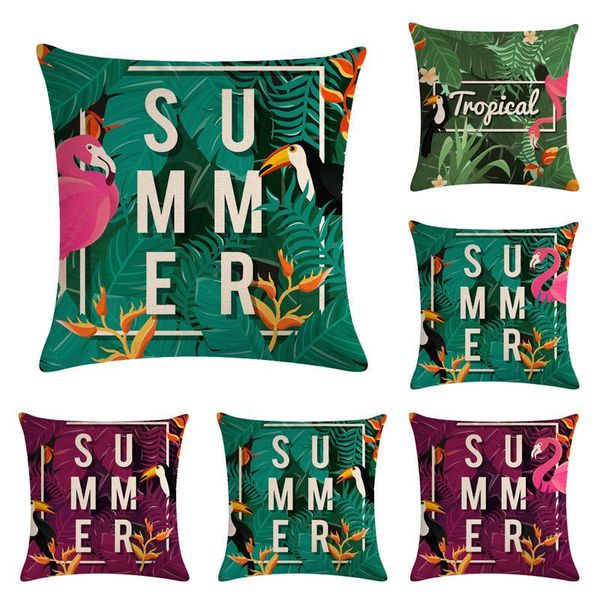 tropical plants cushion cover summer green leaf flamingo bird pillowcase 45x45cm throw pillow cushion/decorative
tropical plants cushion cover summer green leaf flamingo bird pillowcase 45x45cm throw pillow cushion/decorative