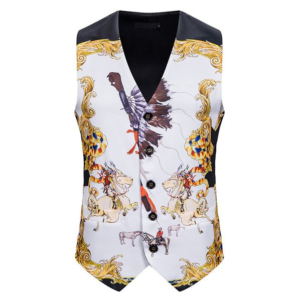 fashion vest style men's waistcoat youth leisure family printed single breasted, Black;white
fashion vest style men's waistcoat youth leisure family printed single breasted, Black;white