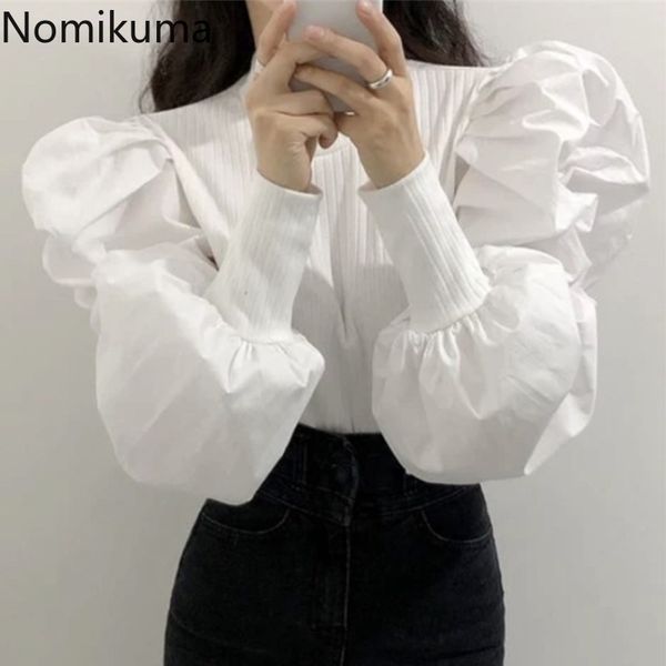 nomikuma korean style puff sleeve shirt women blusas solid color patchwork o neck elegant blouse lady vintage fashion 3c817 210514, White
nomikuma korean style puff sleeve shirt women blusas solid color patchwork o neck elegant blouse lady vintage fashion 3c817 210514, White