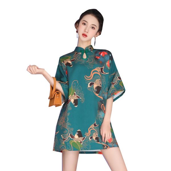 green cheongsam gothic clothes woman chinese dress qipao short qi pao vintage print oriental dress 2021 fashion ladies 10054, Red
green cheongsam gothic clothes woman chinese dress qipao short qi pao vintage print oriental dress 2021 fashion ladies 10054, Red