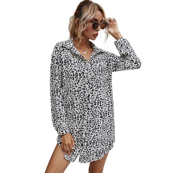 casual dresses female dress leopard print turn-down collar long sleeve shirt one-piece for women white xs s l, Black;gray
casual dresses female dress leopard print turn-down collar long sleeve shirt one-piece for women white xs s l, Black;gray