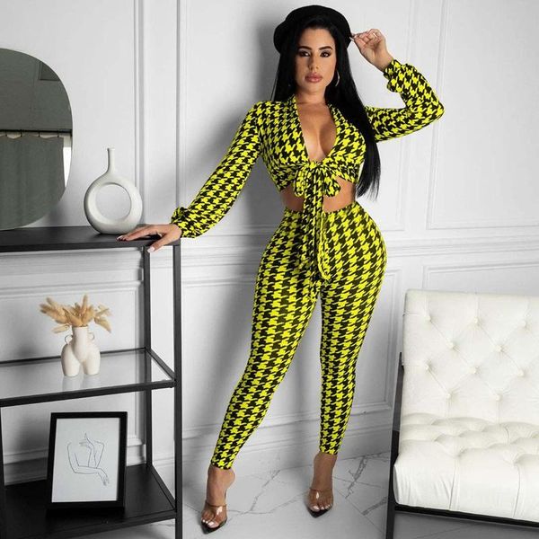 women's two piece pants 2 set long sleeve v neck bandage crop pencil outfits for woman night club matching sets, White
women's two piece pants 2 set long sleeve v neck bandage crop pencil outfits for woman night club matching sets, White