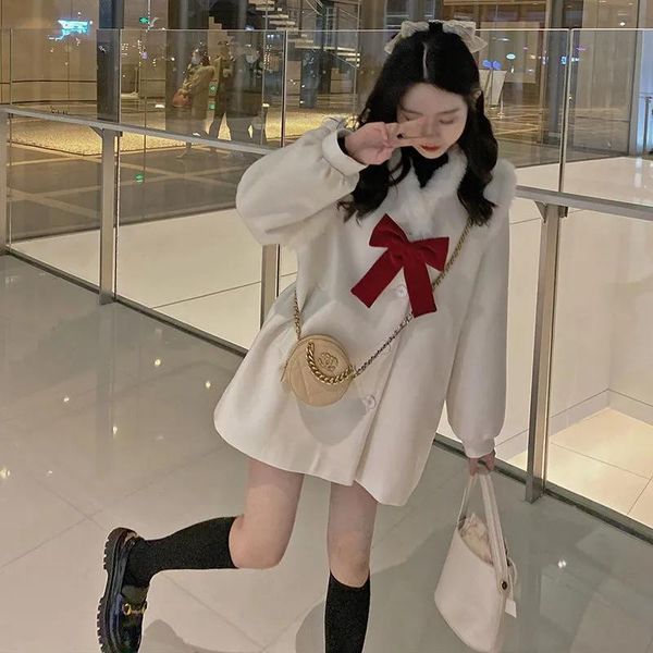 women's wool & blends hstar cappotto donna 2021 women winter thick warm white woolen female japanese kawaii bow streetwear ladys preppy, Black
women's wool & blends hstar cappotto donna 2021 women winter thick warm white woolen female japanese kawaii bow streetwear ladys preppy, Black