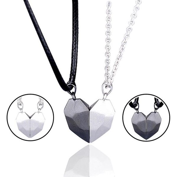 pendant necklaces 1pair magnetic couple heart shape necklace gothic punk style for men jewelry wedding lovers couples valentine's day g, Silver
pendant necklaces 1pair magnetic couple heart shape necklace gothic punk style for men jewelry wedding lovers couples valentine's day g, Silver