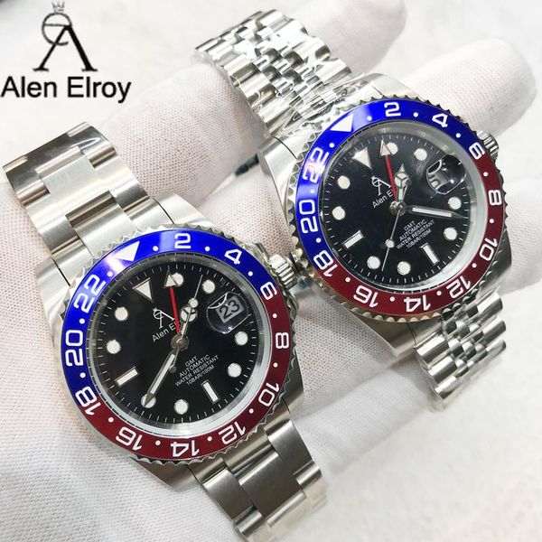 wristwatches alen elroy design men's mechanical watch 2021 luminous sapphire luxury gmt 5bar waterproof sports montre homme, Slivery;brown
wristwatches alen elroy design men's mechanical watch 2021 luminous sapphire luxury gmt 5bar waterproof sports montre homme, Slivery;brown