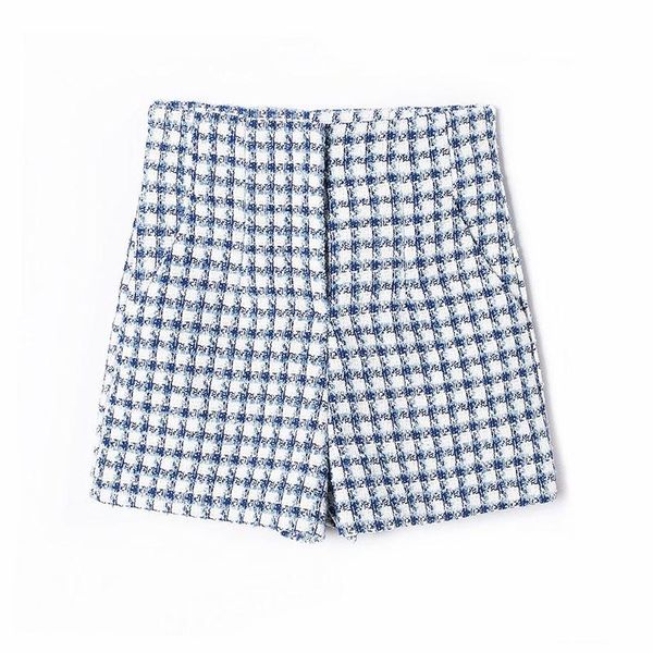 women's shorts doujili 2021 style fashion blue plaid short pants vintage temperament women waist, White;black
women's shorts doujili 2021 style fashion blue plaid short pants vintage temperament women waist, White;black