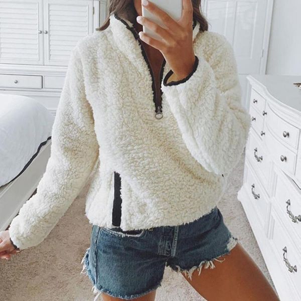 women's hoodies & sweatshirts fluffy sweatshirt skin-friendly jumper double sided velvet coldproof chic zipper neck women, Black
women's hoodies & sweatshirts fluffy sweatshirt skin-friendly jumper double sided velvet coldproof chic zipper neck women, Black