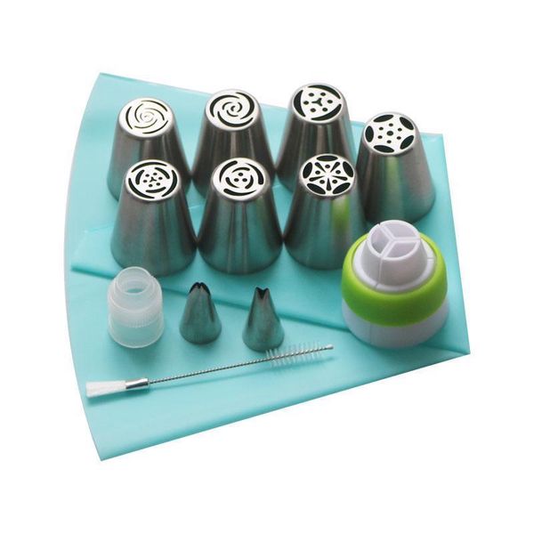 cake tools 13pcs/set pastry nozzles and coupler icing piping tips sets stainless steel cream bakeware cup baking decorating 
cake tools 13pcs/set pastry nozzles and coupler icing piping tips sets stainless steel cream bakeware cup baking decorating