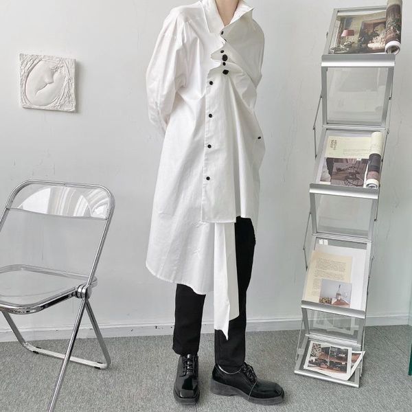 men's casual shirts design sense irregular multi-button decoration long shirt cardigan asymmetric windbreaker stage walk show, White;black
men's casual shirts design sense irregular multi-button decoration long shirt cardigan asymmetric windbreaker stage walk show, White;black