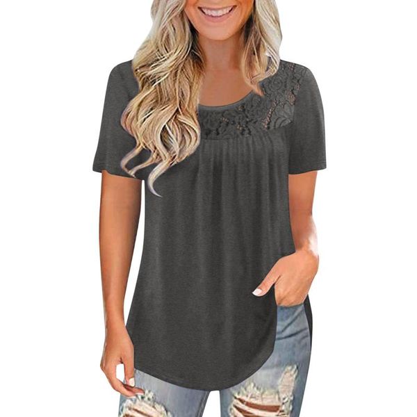 women's blouses & shirts lace women solid color short sleeve blouse v neck summer tunics elegant ladies and bloues blusas female, White
women's blouses & shirts lace women solid color short sleeve blouse v neck summer tunics elegant ladies and bloues blusas female, White