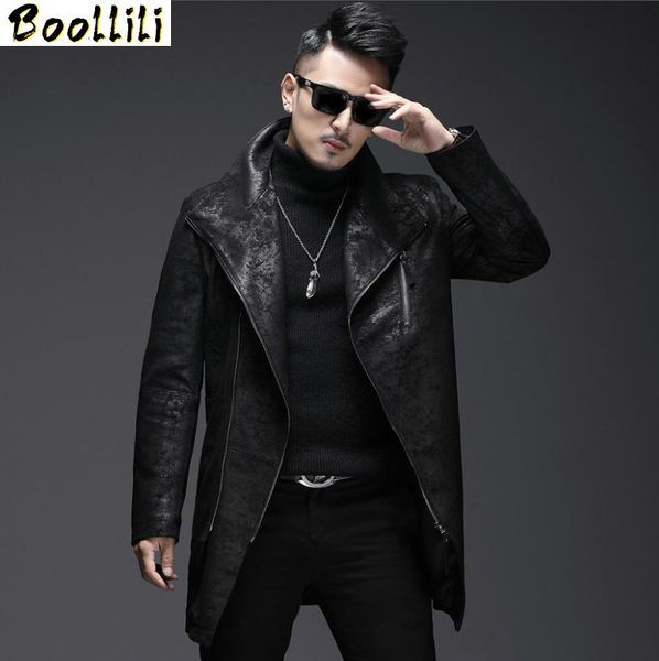 men's leather & faux boollili 2021 autumn real genuine jacket men long 100% sheepskin coat korean vintage jackets, Black
men's leather & faux boollili 2021 autumn real genuine jacket men long 100% sheepskin coat korean vintage jackets, Black