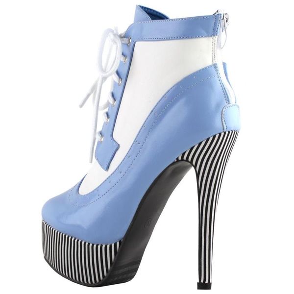 dress shoes lf80890 show story retro lace-up stripe print platform stiletto high heels ankle boots, Black
dress shoes lf80890 show story retro lace-up stripe print platform stiletto high heels ankle boots, Black