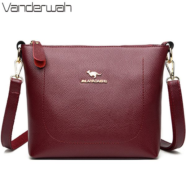 ladies small bucket soft leather casual trend shoulder crossbody bags
