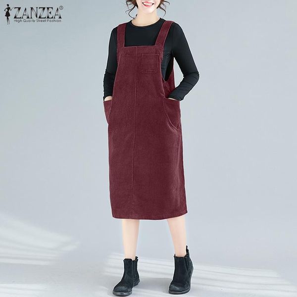 vintage women corduroy overalls dress zanzea autumn winter sleeveless straps suspenders sundress casual pockets midi vestidos dresses, Black;gray
vintage women corduroy overalls dress zanzea autumn winter sleeveless straps suspenders sundress casual pockets midi vestidos dresses, Black;gray
